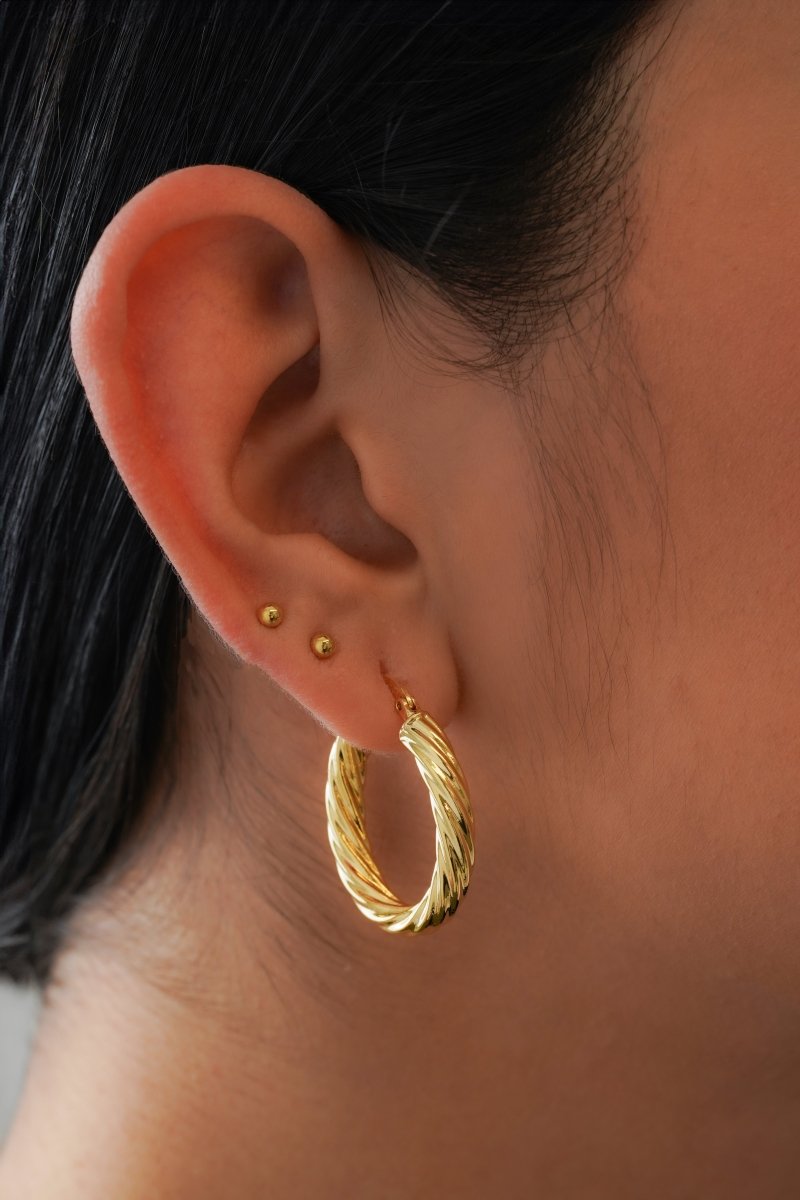 CANDONGAS TRENZZA 3.2CM-CANDONGAS-JOYERIA D'ORÉ-ORO LAMINADO 18K CALI
