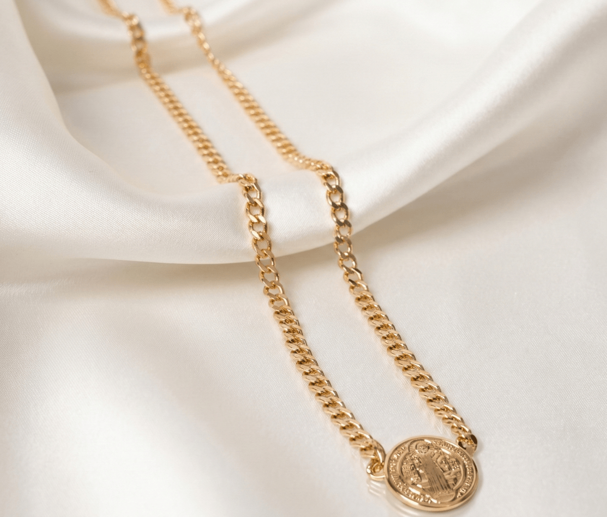 COLLAR CUBANO SAN BENITO 45CM-CADENAS-JOYERIA D'ORÉ-ORO LAMINADO 18K CALI