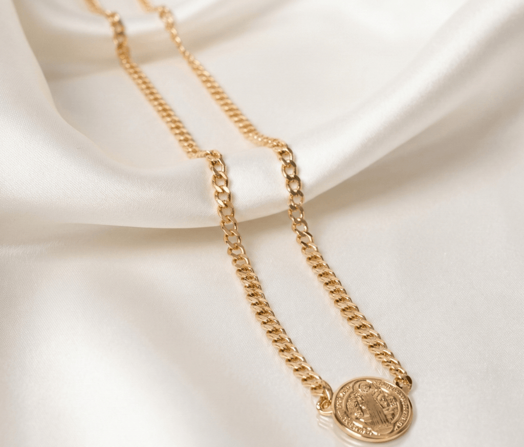 COLLAR CUBANO SAN BENITO 45CM-CADENAS-JOYERIA D'ORÉ-ORO LAMINADO 18K CALI