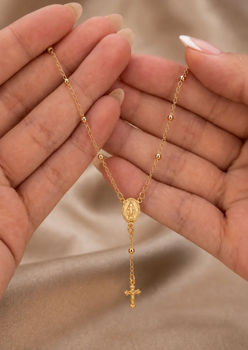 DENARIO VIRGEN MILAGROSA 18CM oro laminado 18k cali 2