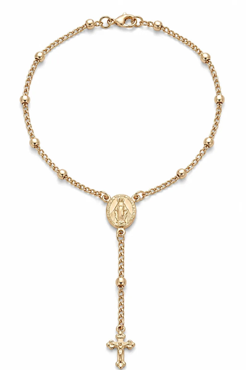 DENARIO VIRGEN MILAGROSA 18CM oro laminado 18k cali 3