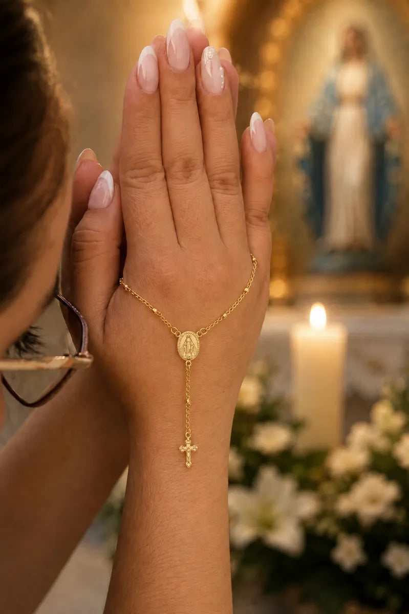 DENARIO VIRGEN MILAGROSA 18CM oro laminado 18k cali