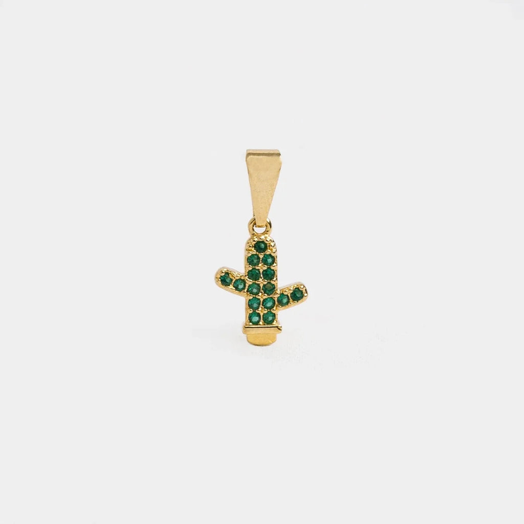 DIJE CACTUS VERDE-DIJES-JOYERIA D'ORÉ-ORO LAMINADO 18K CALI
