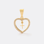 DIJE CORAZON CON CRUZ EN INTERIOR-DIJES-JOYERIA D'ORÉ-ORO LAMINADO 18K CALI