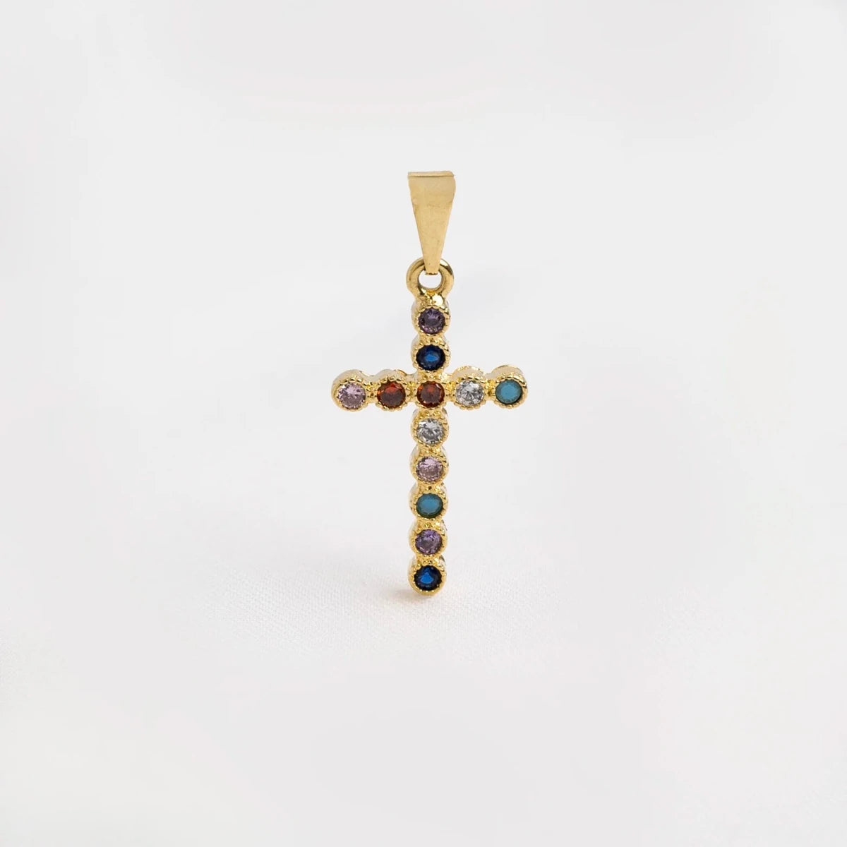 DIJE CRUZ COLORS 2.5MM-DIJES-JOYERIA D'ORÉ-ORO LAMINADO 18K CALI