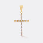 DIJE CRUZ CON CIRCONES 3CM-DIJES-JOYERIA D'ORÉ-ORO LAMINADO 18K CALI