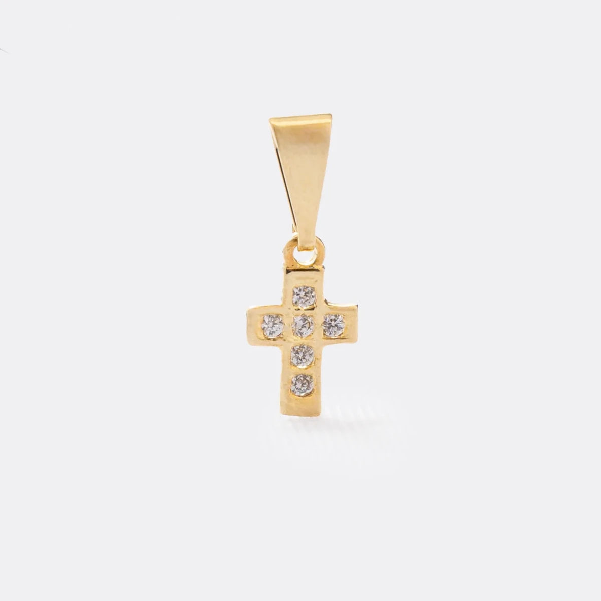 DIJE CRUZ CON CIRCONES MINI-DIJES-JOYERIA D'ORÉ-ORO LAMINADO 18K CALI