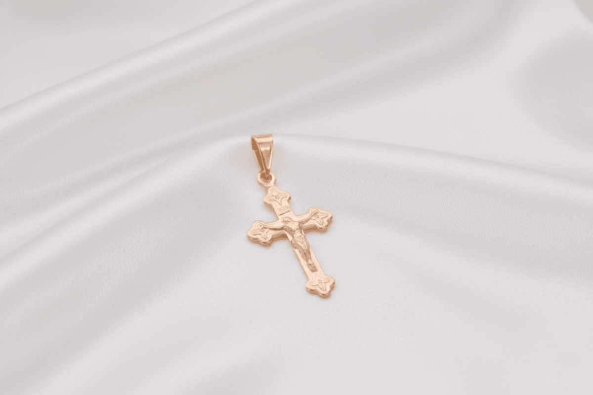 DIJE CRUZ PLANA 12 PUNTAS SENCILLA-DIJES-JOYERIA D'ORÉ-ORO LAMINADO 18K CALI