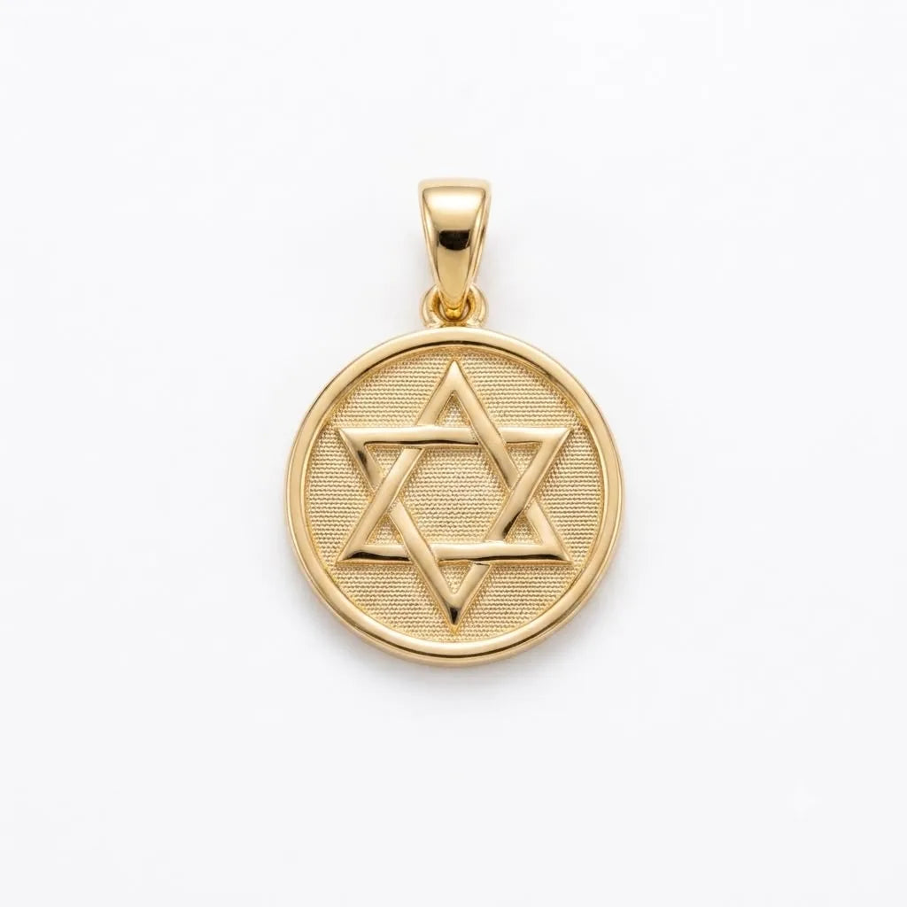 DIJE ESTRELLA DE DAVID 18.4MM oro laminado 18k cali