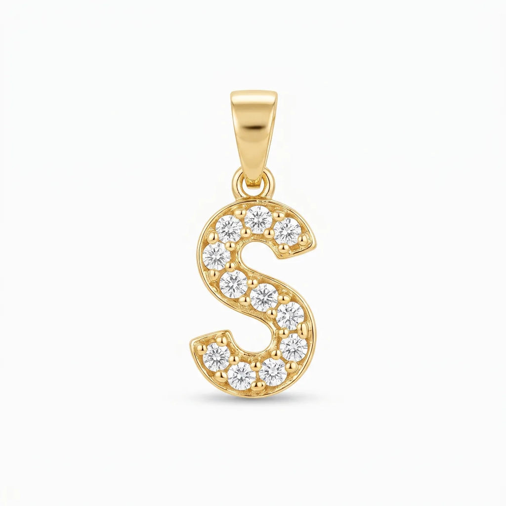 Dije letra S oro laminado 18k cali