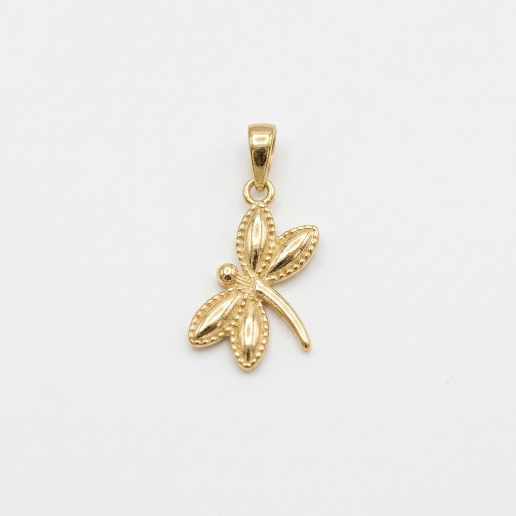 DIJE LIBELULA REBORDEADA oro laminado 18k cali 2