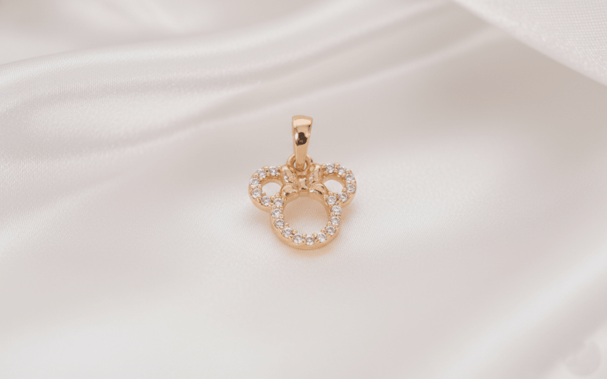 DIJE MINNIE CON REBORDE EN ZIRCONES-DIJES-JOYERIA D'ORÉ-ORO LAMINADO 18K CALI