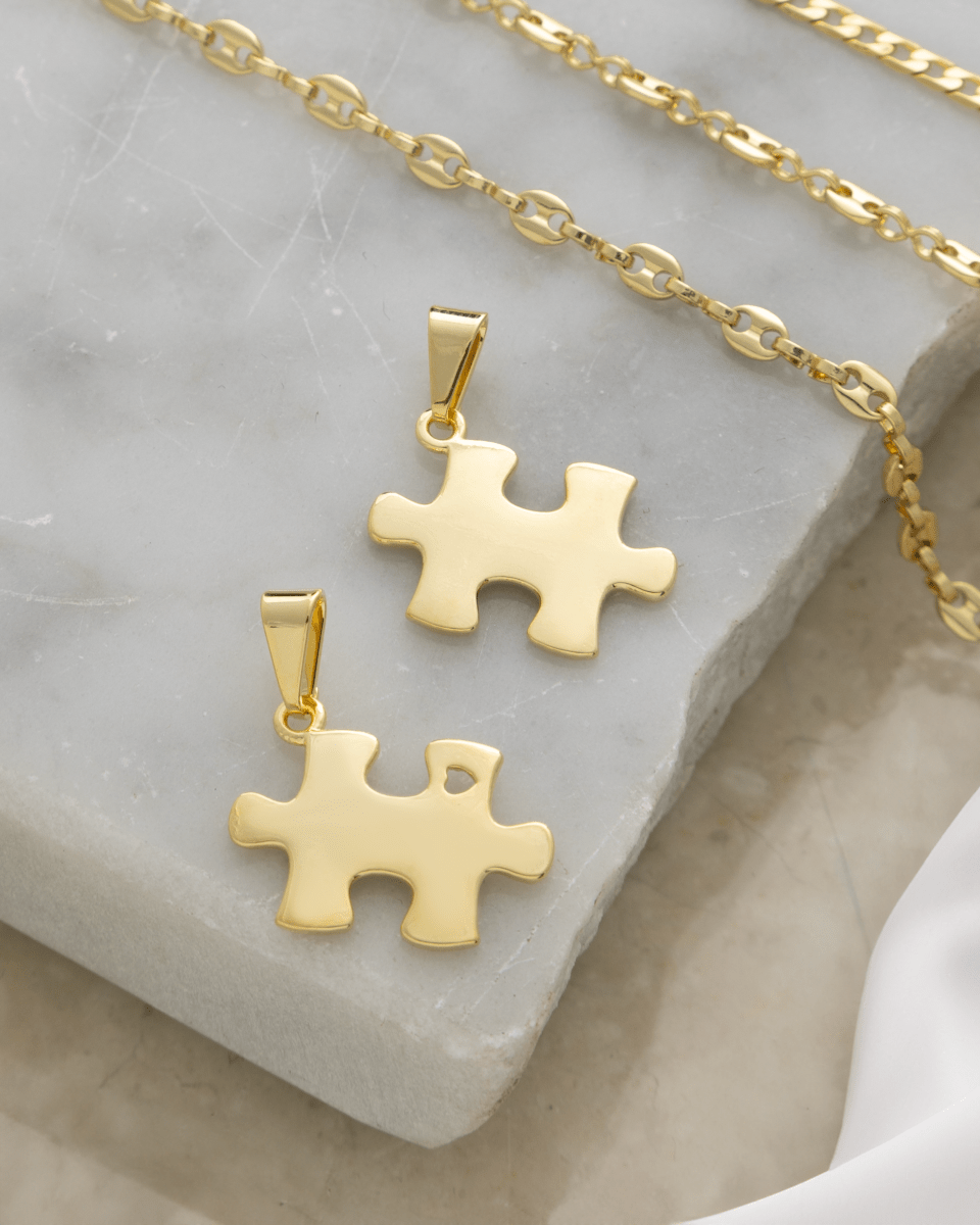 DIJE PUZZLE LOVE-DIJES-JOYERIA D'ORÉ-ORO LAMINADO 18K CALI