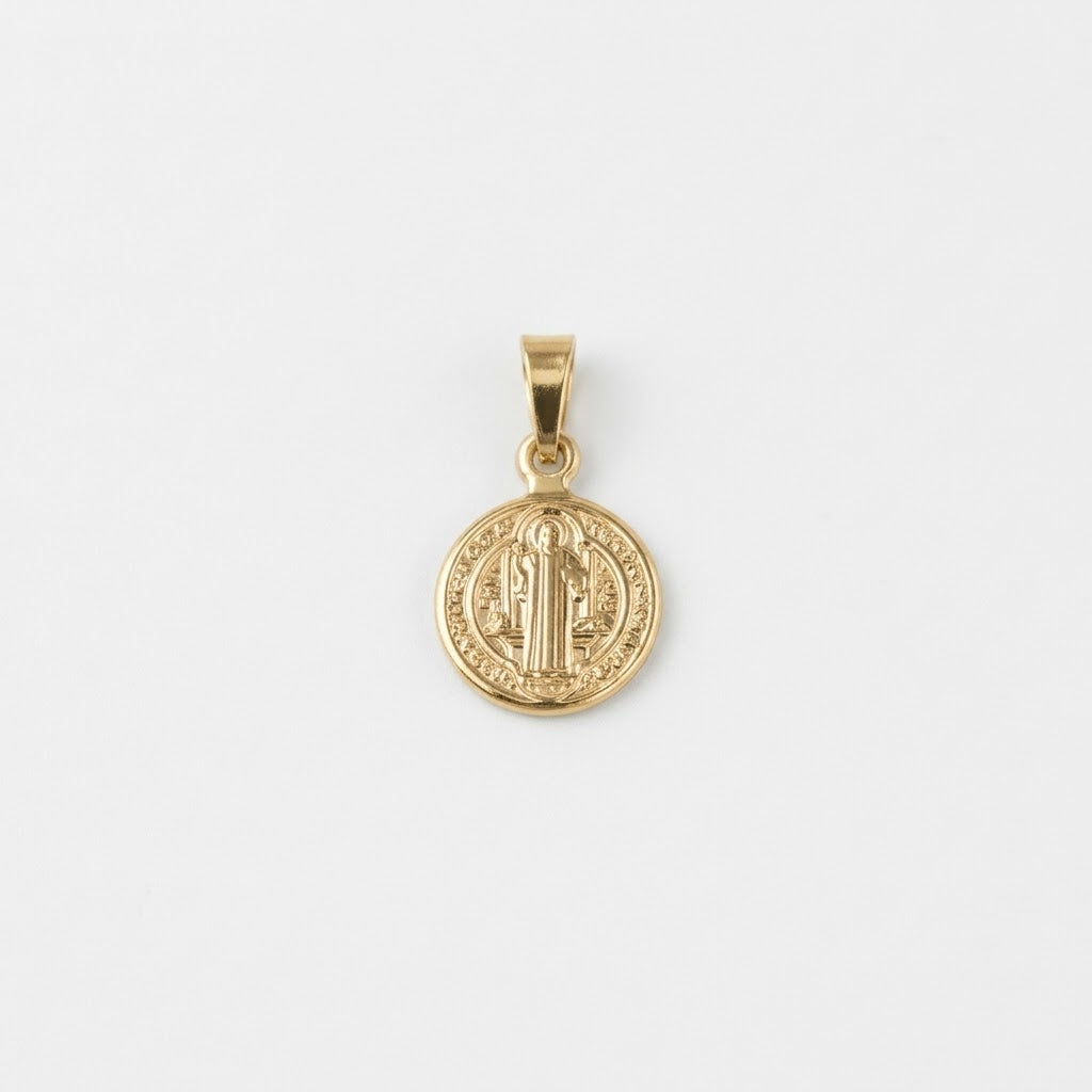 DIJE SAN BENITO 9MM oro laminado 18k cali 2