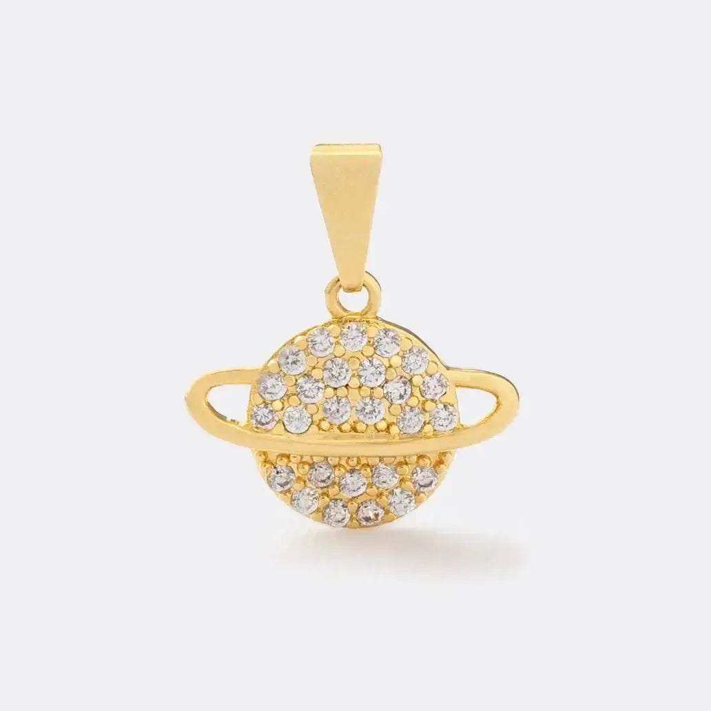 DIJE SATURNO CRISTAL-DIJES-JOYERIA D'ORÉ-ORO LAMINADO 18K CALI