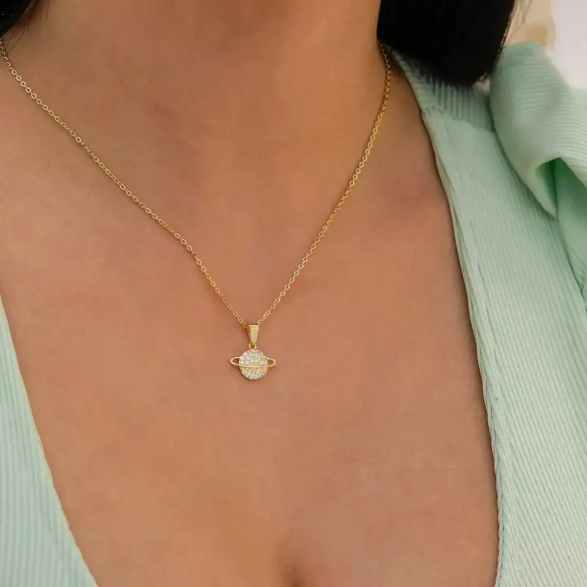 DIJE SATURNO CRISTAL-DIJES-JOYERIA D'ORÉ-ORO LAMINADO 18K CALI