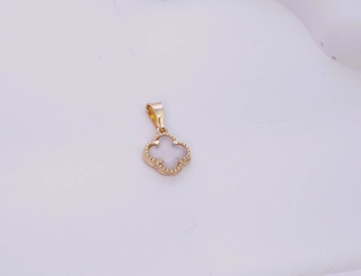 DIJE TREBOL BLANCO-DIJES-JOYERIA D'ORÉ-ORO LAMINADO 18K CALI