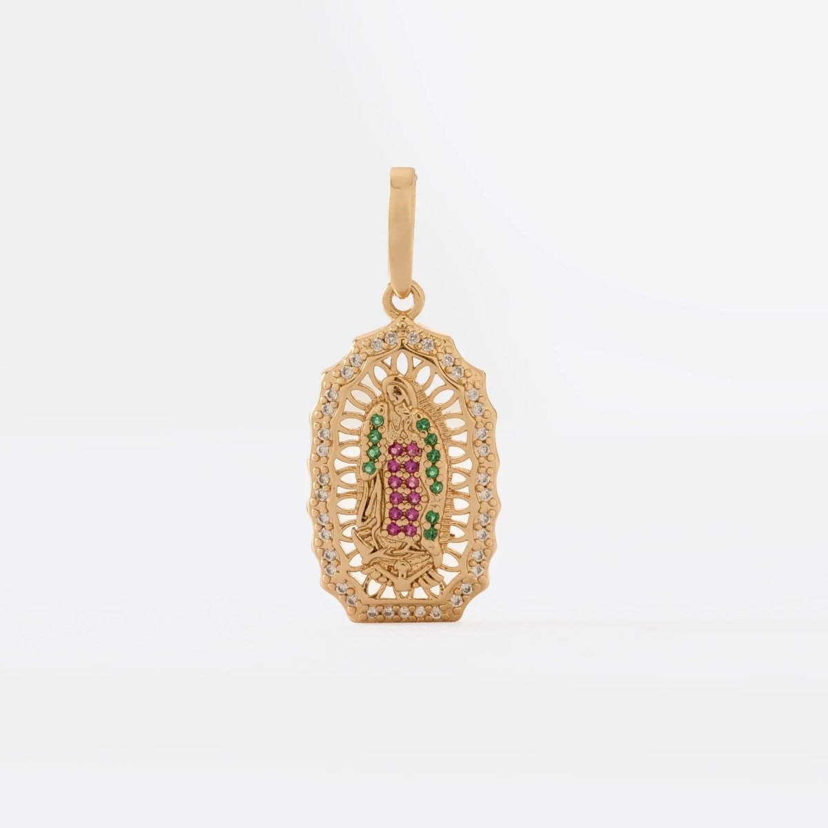 DIJE VIRGEN GUADALUPE SWAROVSKI-DIJES-JOYERIA D'ORÉ-ORO LAMINADO 18K CALI