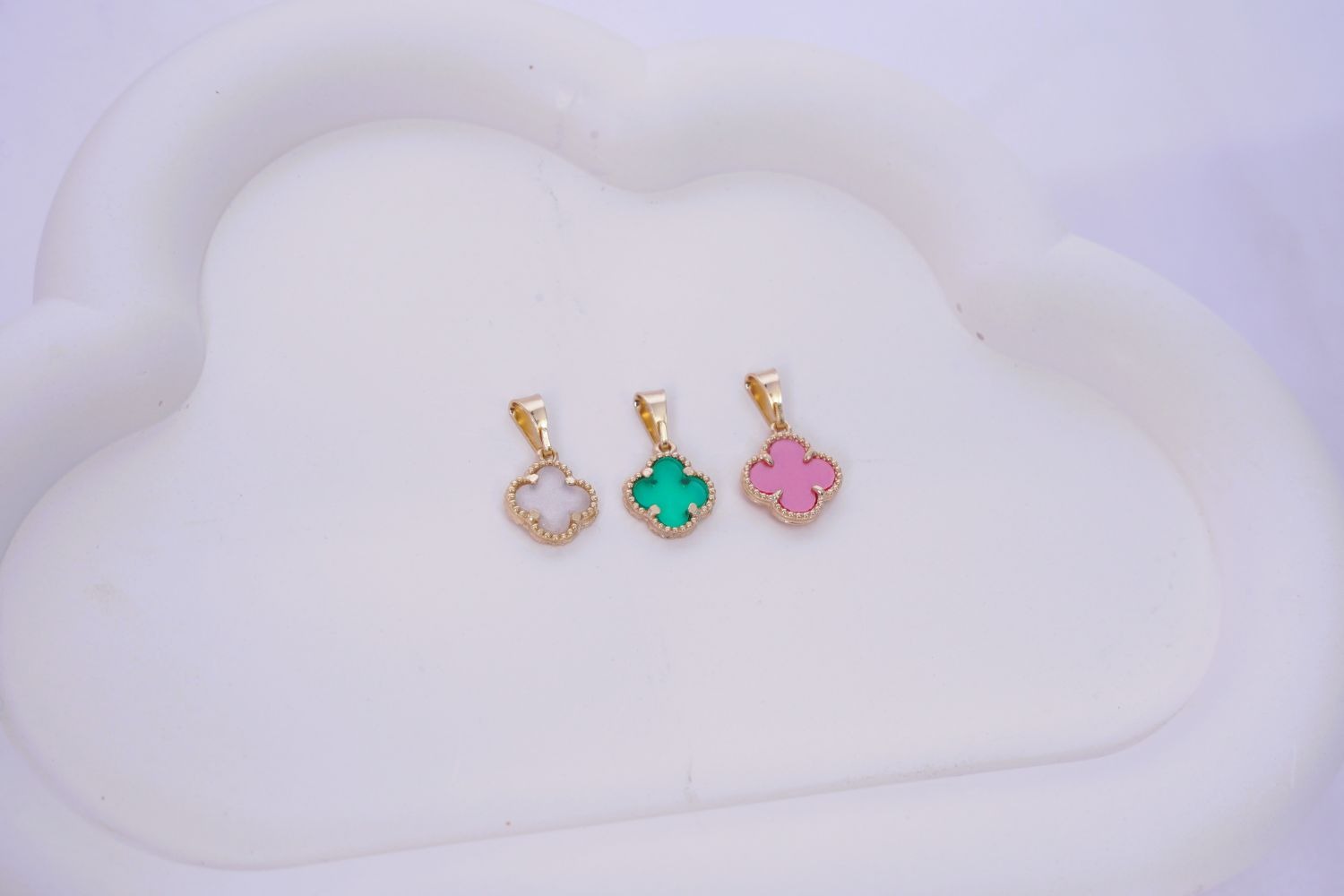 DIJE TREBOL ROSADO-DIJES-JOYERIA D'ORÉ-ORO LAMINADO 18K CALI