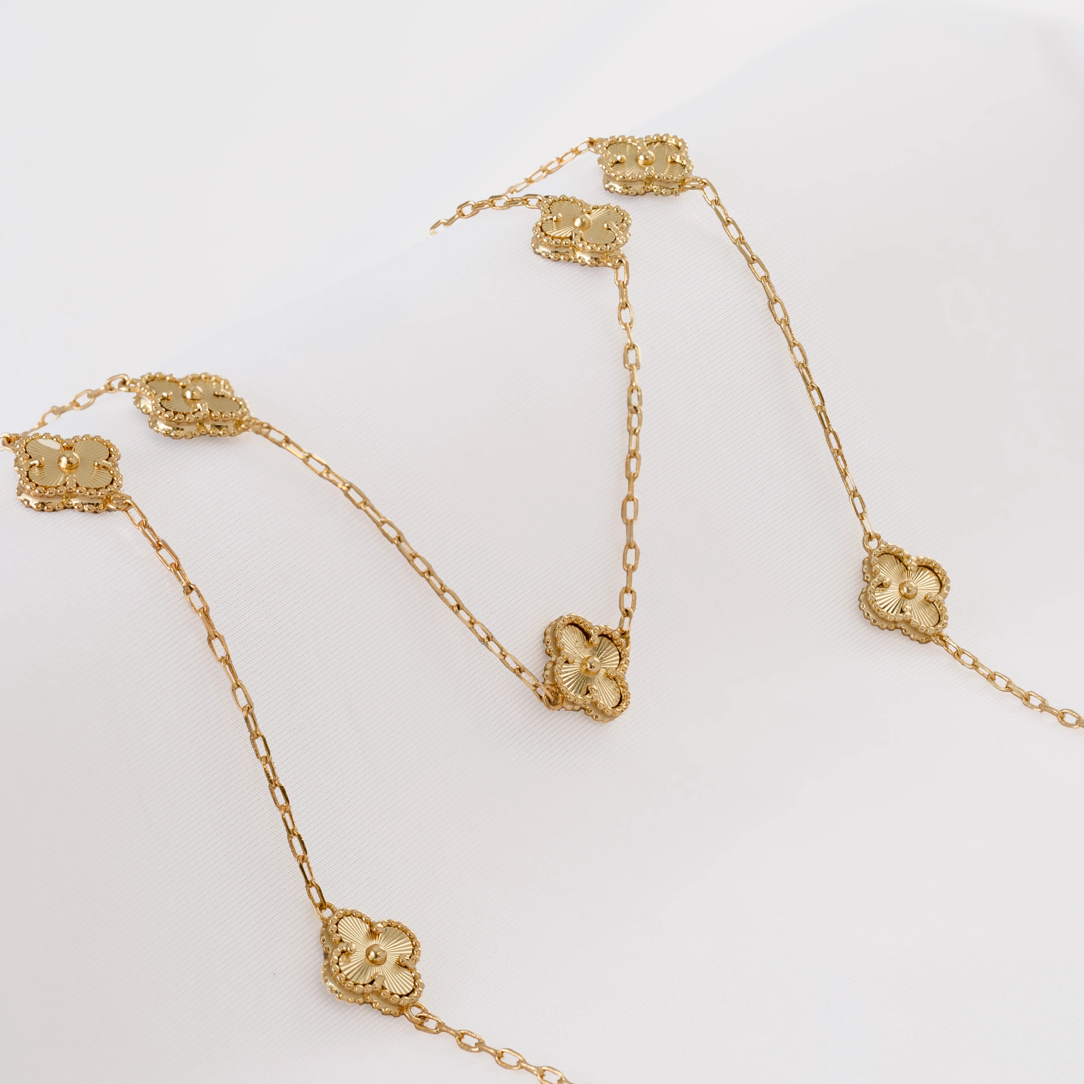 CADENA CLOVER SUN 45CM-CADENAS-JOYERIA D'ORÉ-ORO LAMINADO 18K CALI
