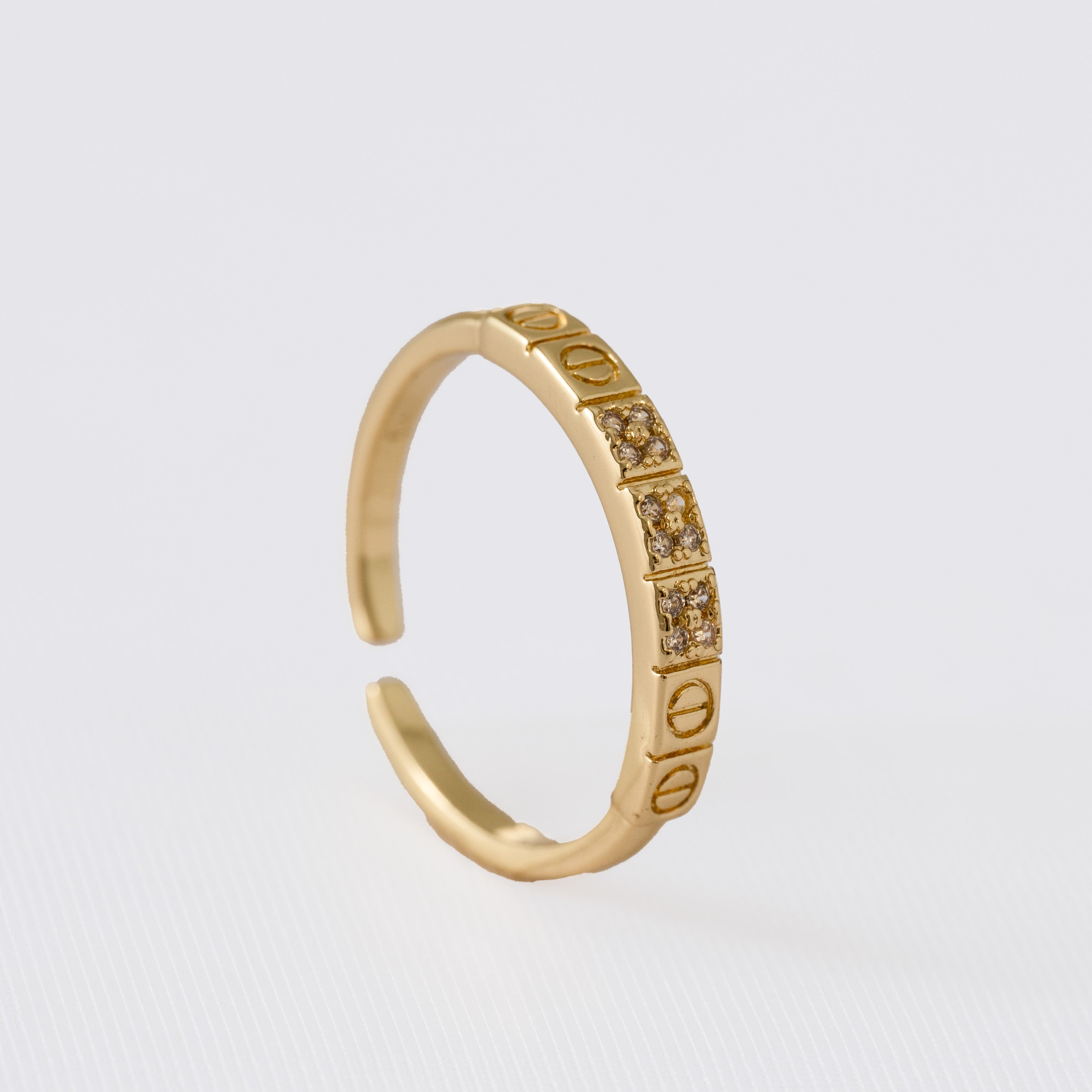 ANILLO AJUSTABLE LUXE SHINE-ANILLO MUJER-JOYERIA D'ORÉ-ORO LAMINADO 18K CALI