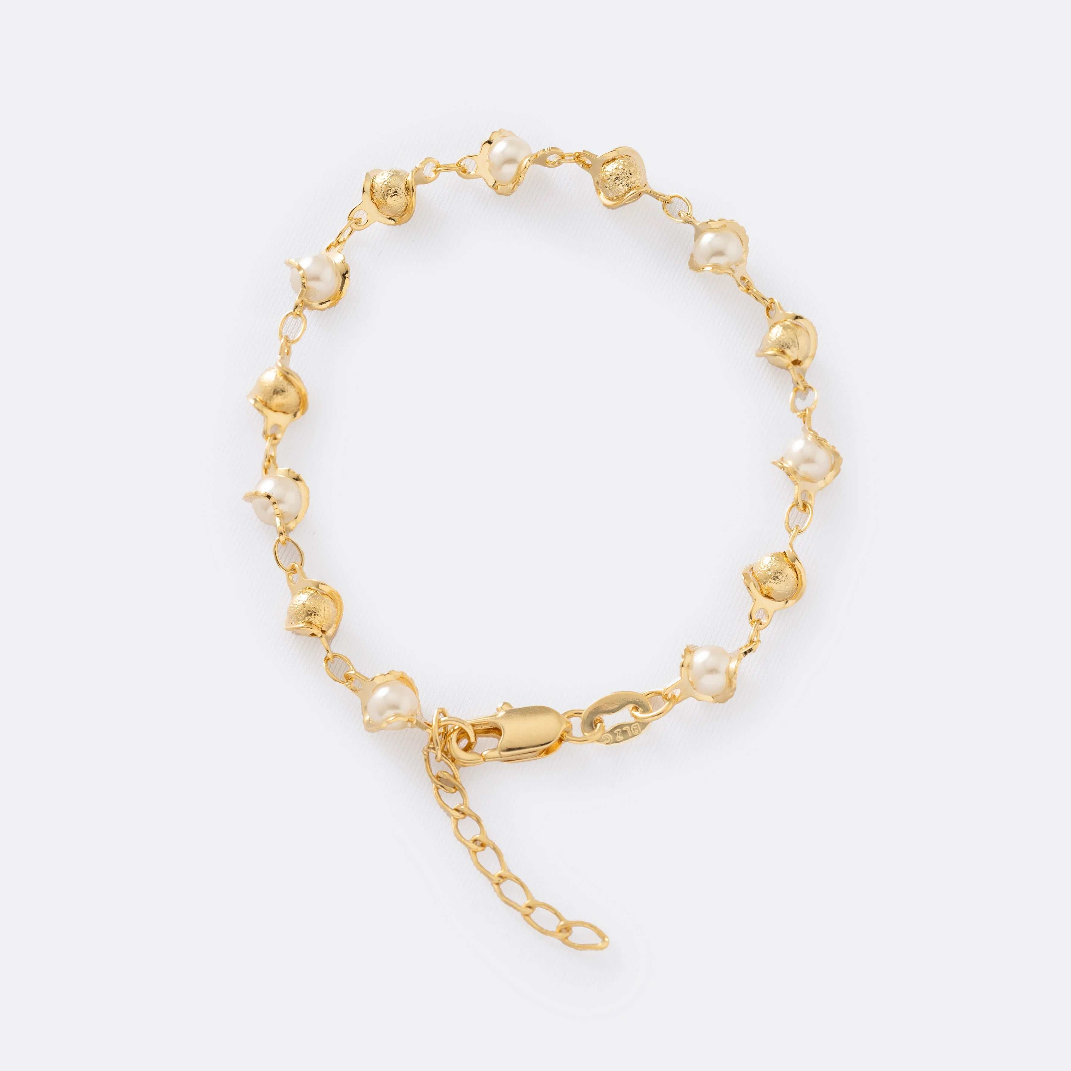 PULSERA GOLDEN PEARL 16CM + EXTENSOR-PULSERAS ORO LAMINADO-JOYERIA D'ORÉ-ORO LAMINADO 18K CALI