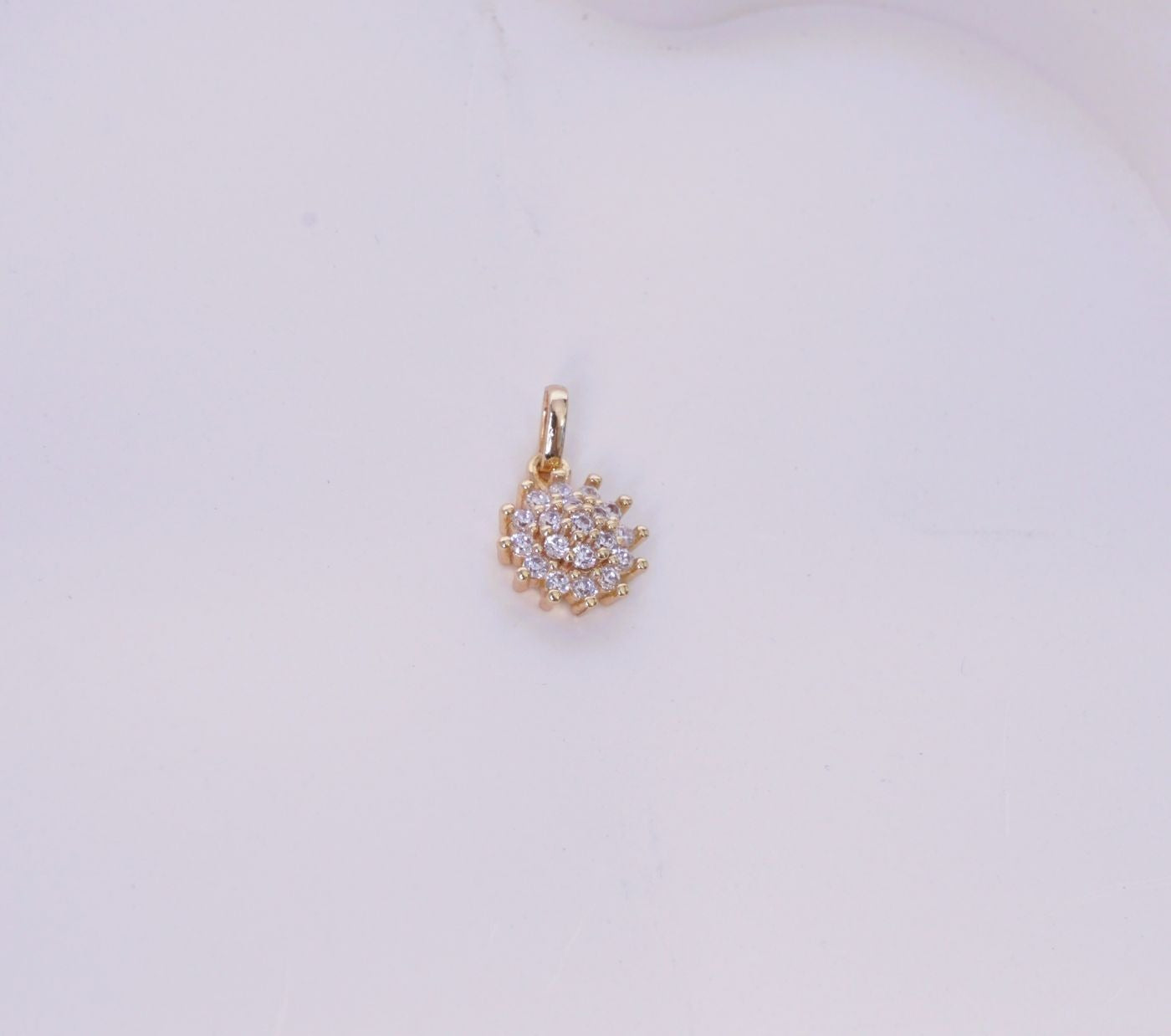DIJE FLOR 12 ZIRCONES BLANCOS