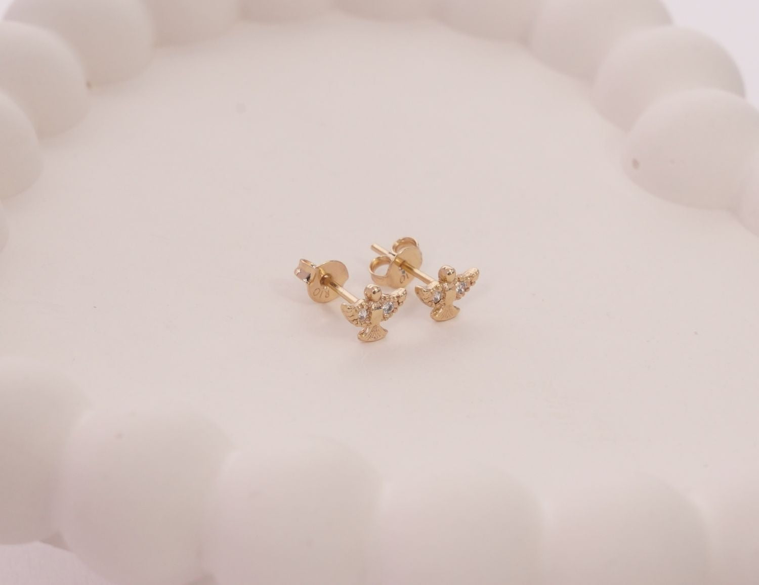 TOPO ÁNGEL CON 2 ZIRCONES BLANCOS-TOPOS-JOYERIA D'ORÉ-ORO LAMINADO 18K CALI