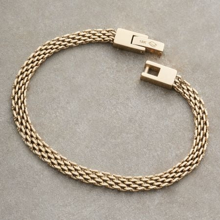 PULSERA TEJIDO CHINESCO 4MM-PULSERAS ORO LAMINADO-JOYERIA D'ORÉ-ORO LAMINADO 18K CALI