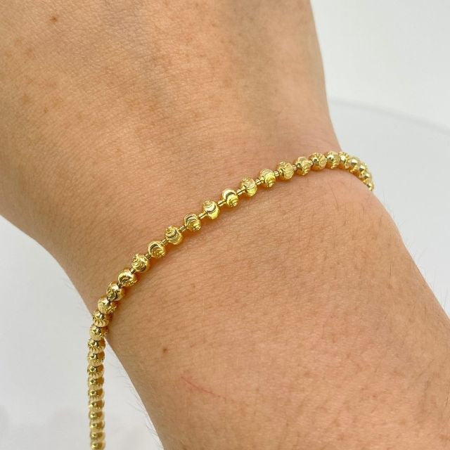 PULSERA/TOBILLERA MILITAR DIAMANTADA 3MM-PULSERAS ORO LAMINADO-JOYERIA D'ORÉ-ORO LAMINADO 18K CALI