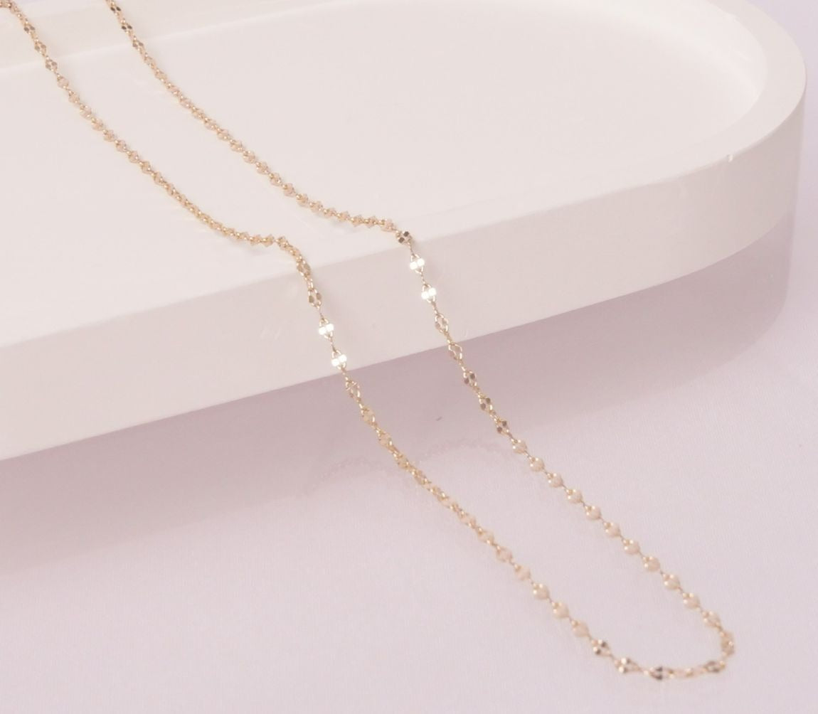 CADENA ESLABON 2 PUNTOS DELGADA 45CM-CADENAS-JOYERIA D'ORÉ-ORO LAMINADO 18K CALI