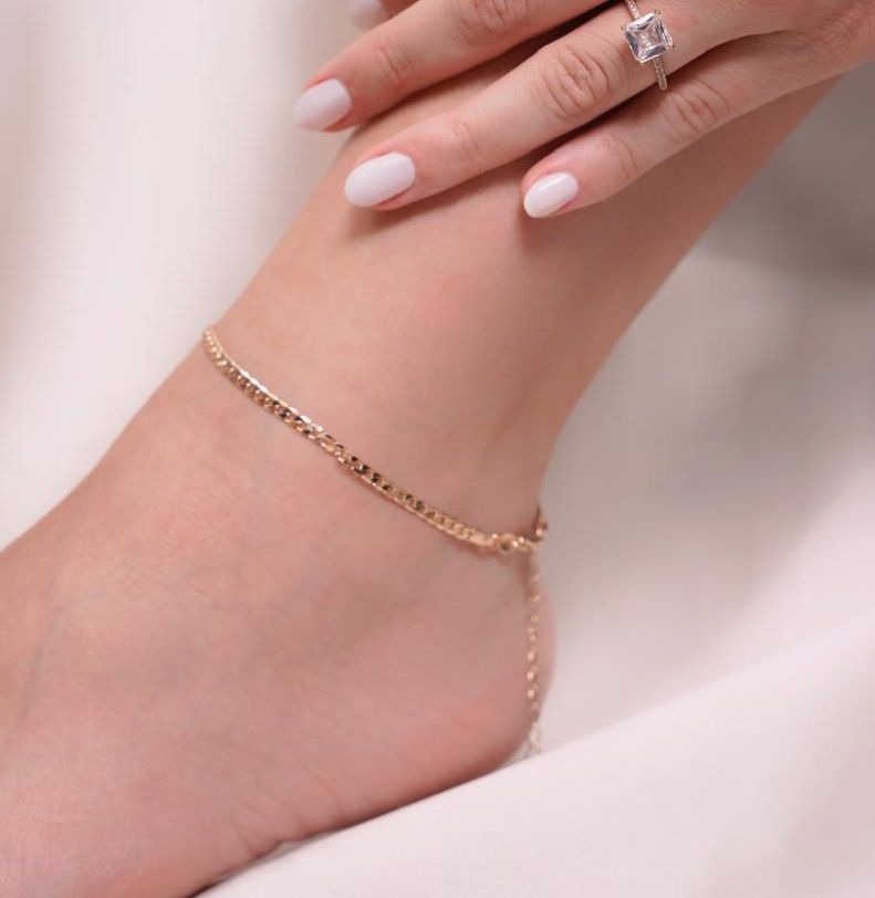 TOBILLERA CUBANA GRUESA-TOBILLERAS-JOYERIA D'ORÉ-ORO LAMINADO 18K CALI