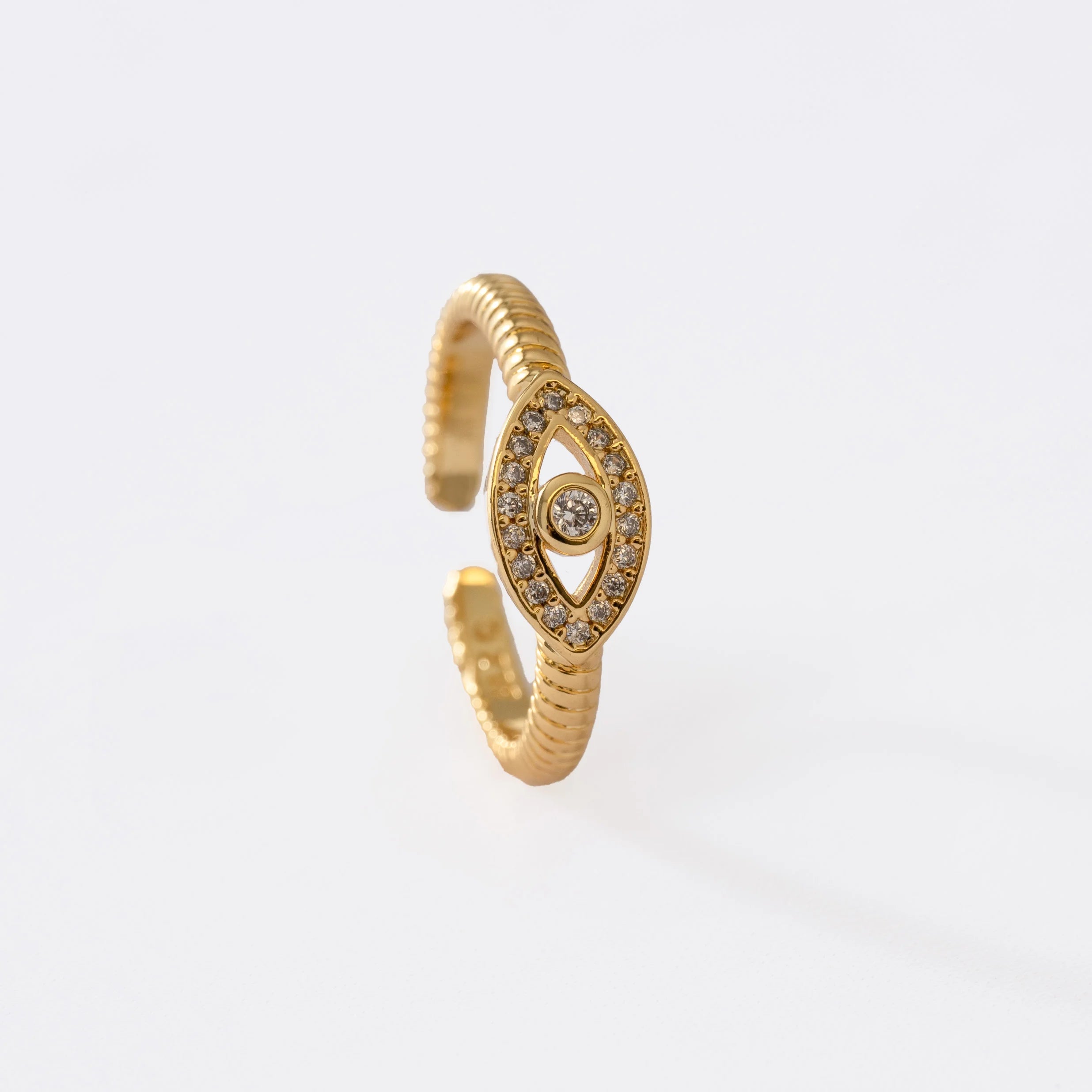 ANILLO AJUSTABLE OJO TURCO-ANILLO MUJER-JOYERIA D'ORÉ-ORO LAMINADO 18K CALI