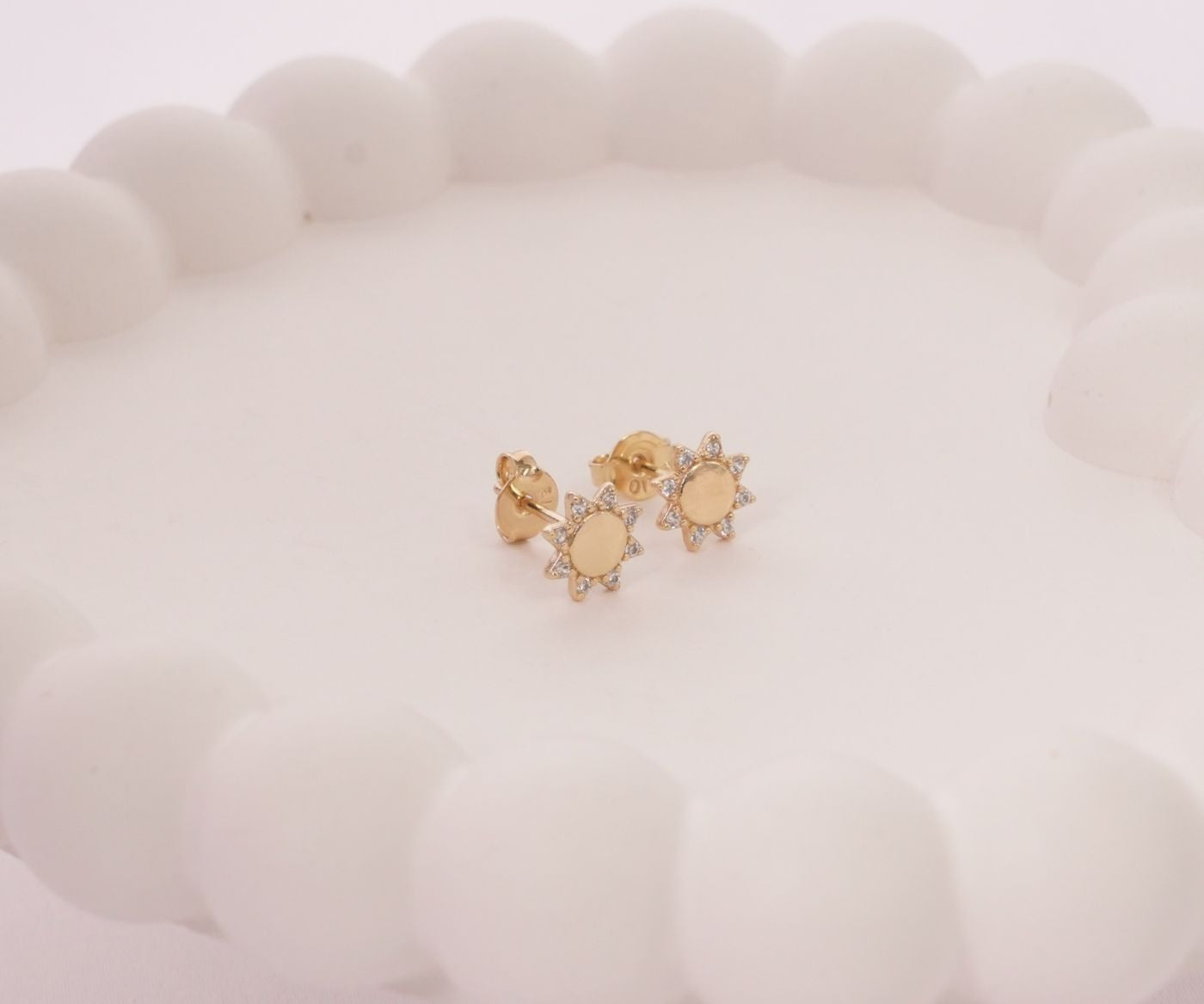 TOPO SOL 8 ZIRCONES PUNTAS-TOPOS-JOYERIA D'ORÉ-ORO LAMINADO 18K CALI