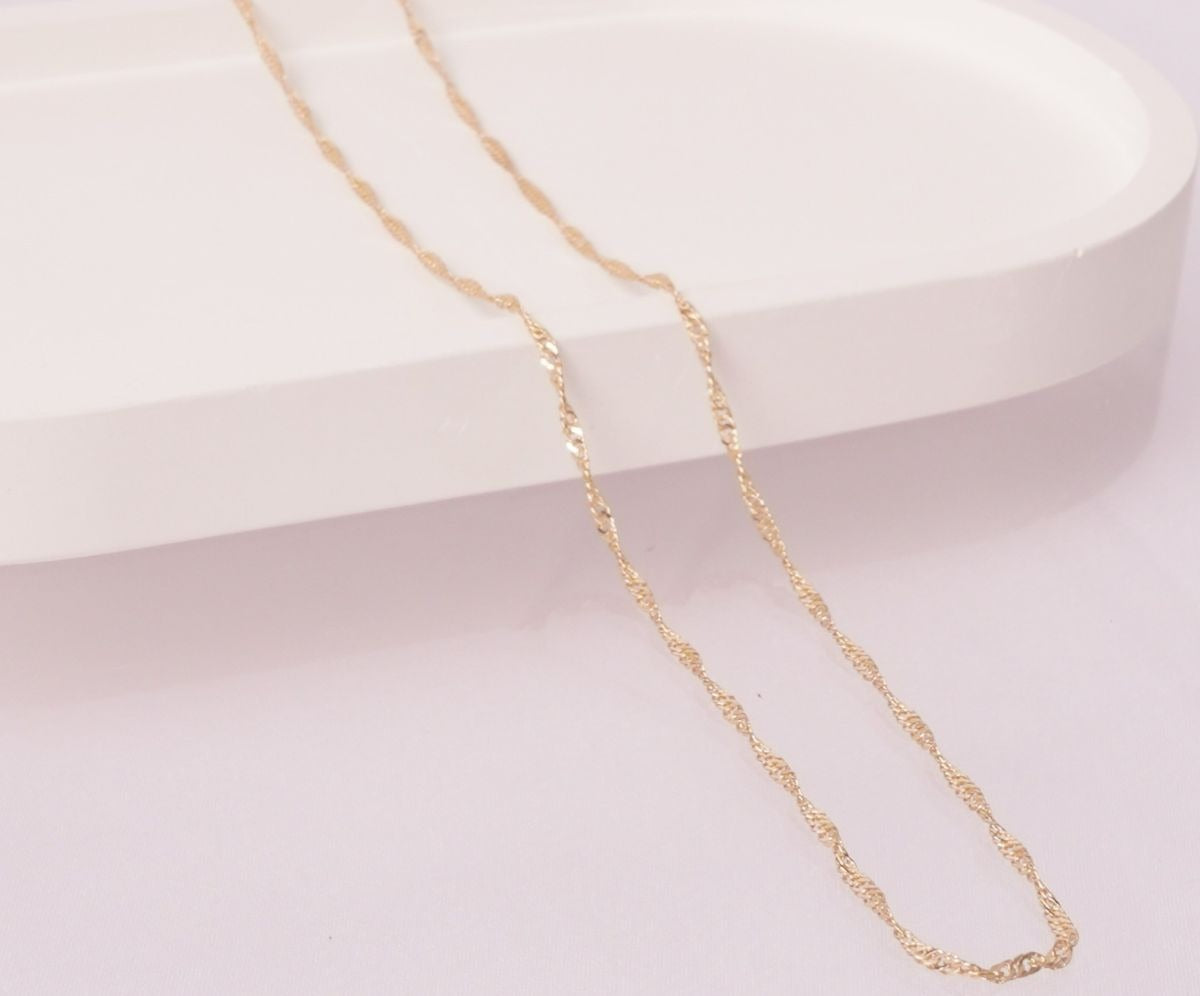 CADENA SINGAPUR DELGADA 45CM-CADENAS-JOYERIA D'ORÉ-ORO LAMINADO 18K CALI