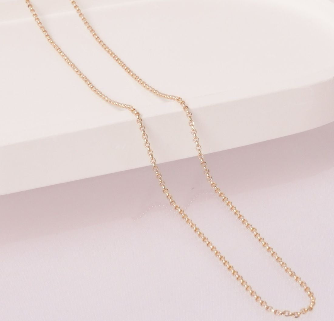 CADENA ESLABONES DELGADA 45CM-CADENAS-JOYERIA D'ORÉ-ORO LAMINADO 18K CALI