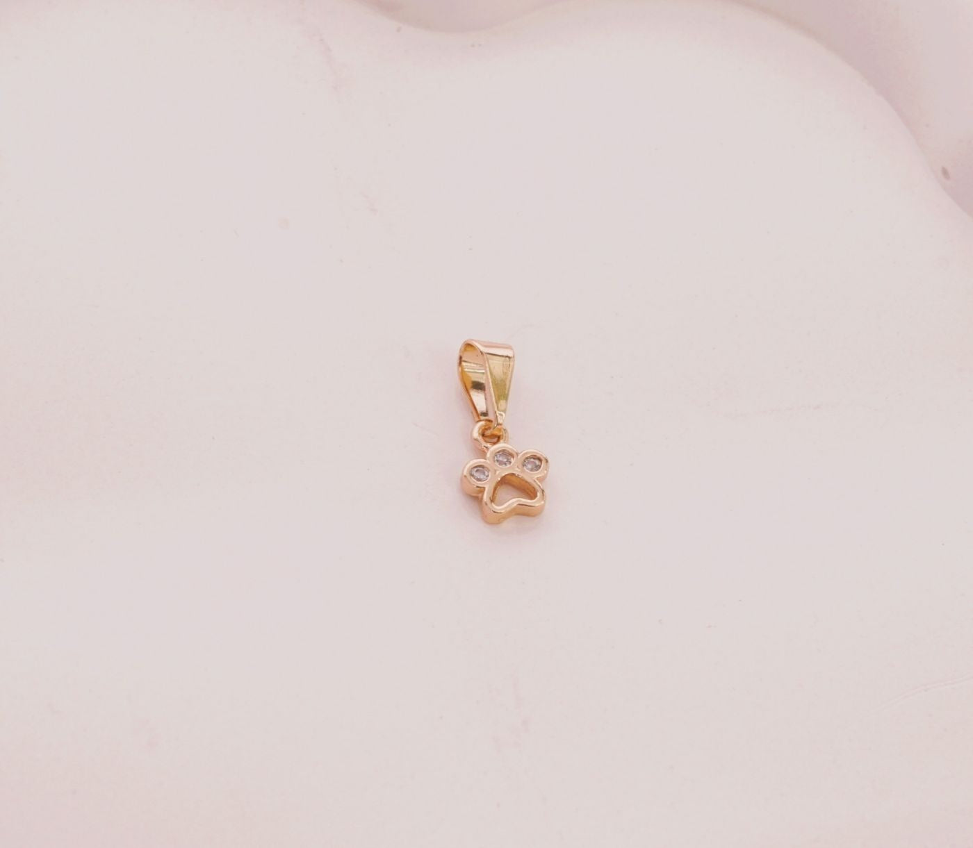 DIJE HUELLA PERRO 3 ZIRCONES-DIJES-JOYERIA D'ORÉ-ORO LAMINADO 18K CALI