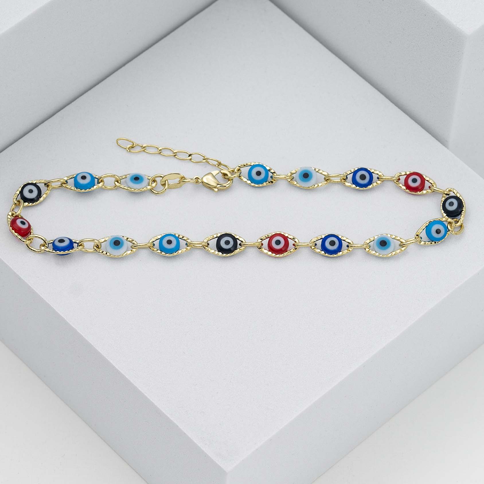 TOBILLERA TURCA 23CM + EXTENSOR-TOBILLERAS-JOYERIA D'ORÉ-ORO LAMINADO 18K CALI