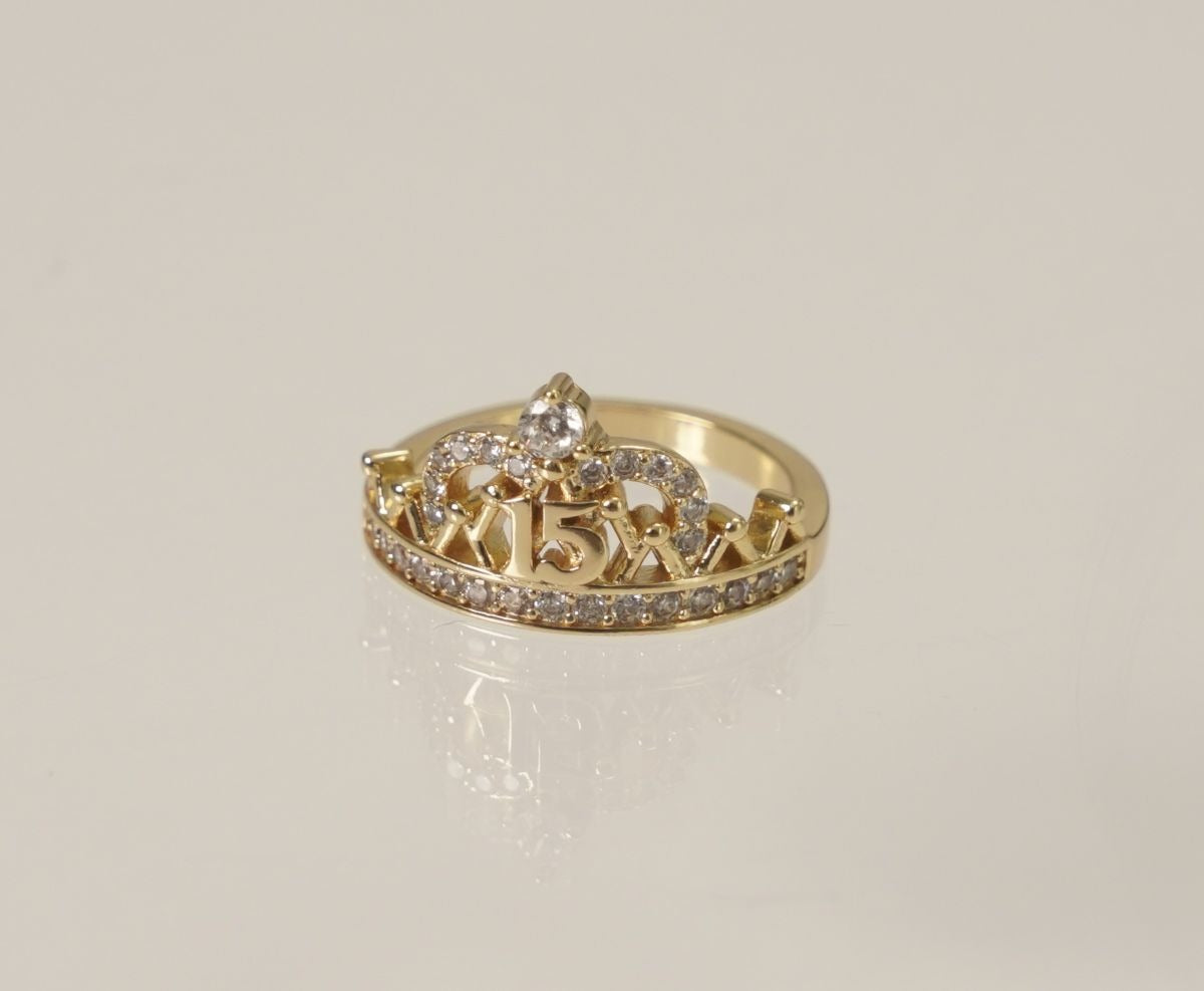 ANILLO 15 AÑOS ZIRCON GRANDE-ANILLO MUJER-JOYERIA D'ORÉ-ORO LAMINADO 18K CALI