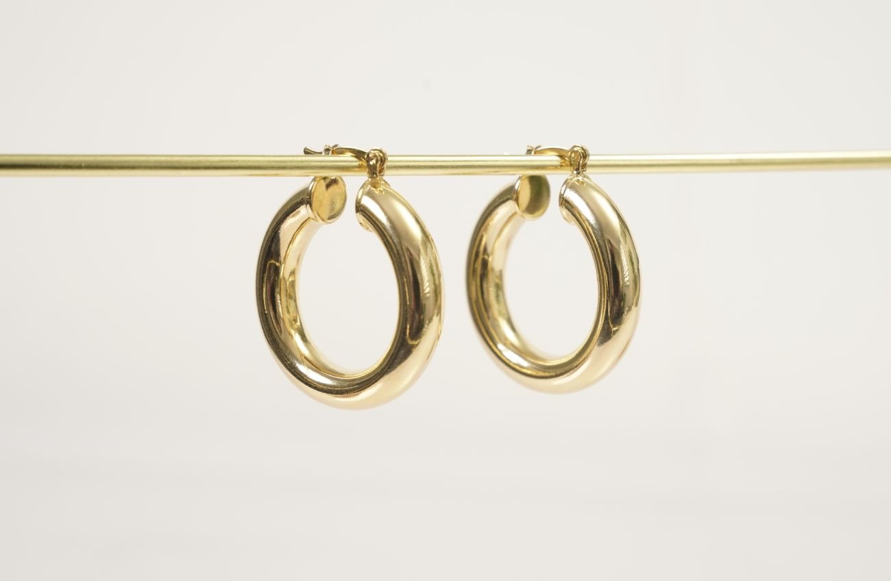 CANDONGA ARO DE TUBO-CANDONGAS-JOYERIA D'ORÉ-ORO LAMINADO 18K CALI