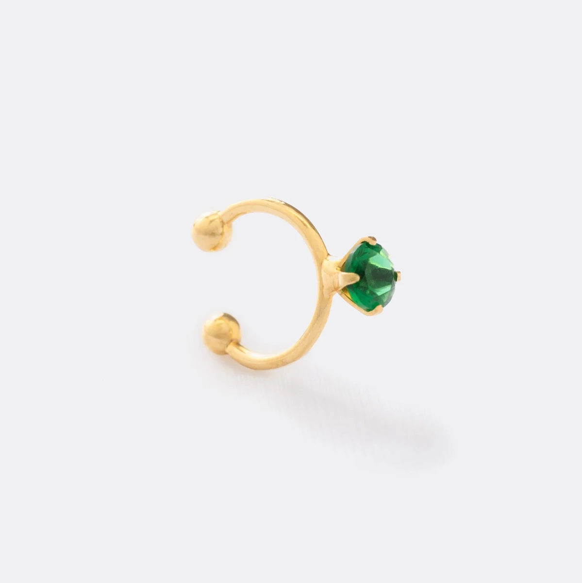 PEARCING FAKE VERDE 1.4CM-CANDONGAS-JOYERIA D'ORÉ-ORO LAMINADO 18K CALI