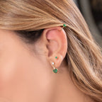 PEARCING FAKE VERDE 1.4CM-CANDONGAS-JOYERIA D'ORÉ-ORO LAMINADO 18K CALI