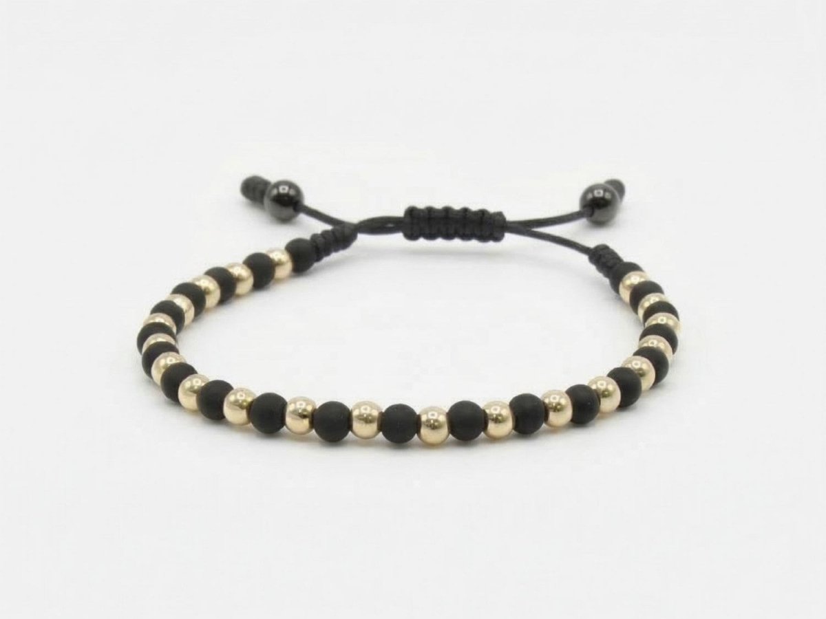 PULSERA 20 BALINES 4MM-PULSERAS TEJIDAS-JOYERIA D'ORÉ-ORO LAMINADO 18K CALI