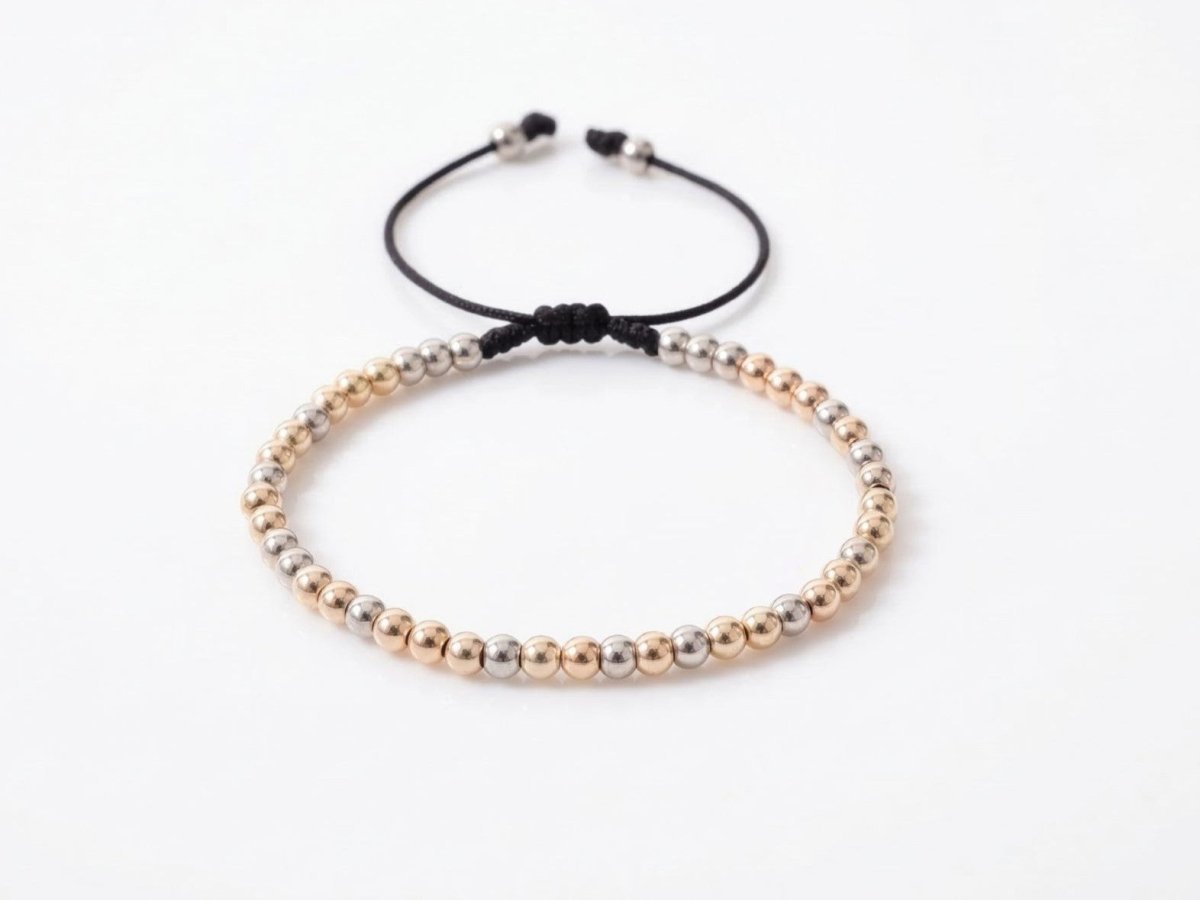 PULSERA 3 TONOS 4MM-PULSERAS TEJIDAS-JOYERIA D'ORÉ-ORO LAMINADO 18K CALI