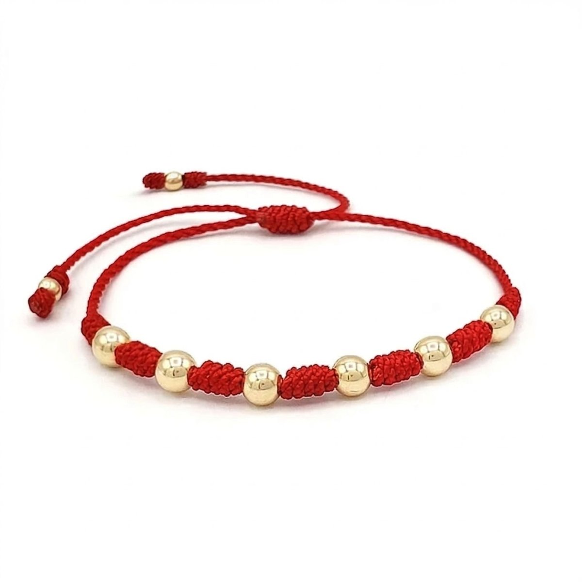 PULSERA 7 NUDOS 4MM ROJA-PULSERAS TEJIDAS-JOYERIA D'ORÉ-ORO LAMINADO 18K CALI