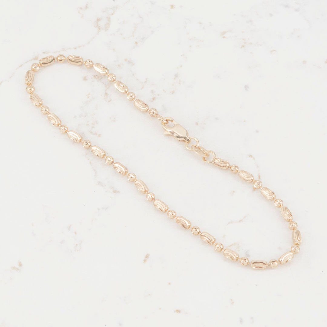 PULSERA BARRILxBALIN MARTILLADO 21CM-PULSERAS ORO LAMINADO-JOYERIA D'ORÉ-ORO LAMINADO 18K CALI