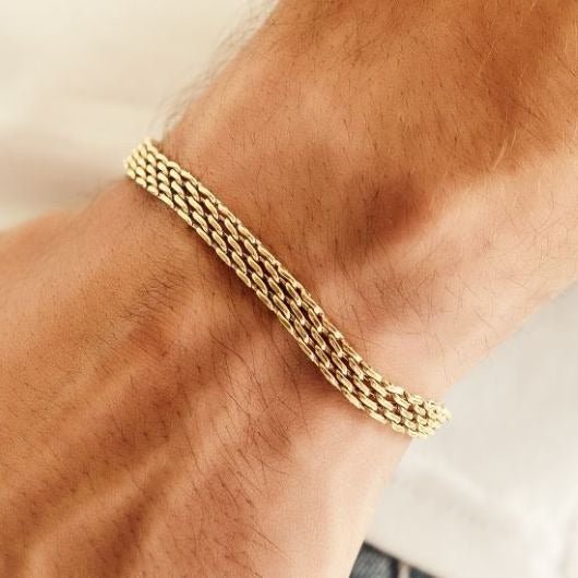 PULSERA CHINESCA 6MM-PULSERAS ORO LAMINADO-JOYERIA D'ORÉ-ORO LAMINADO 18K CALI