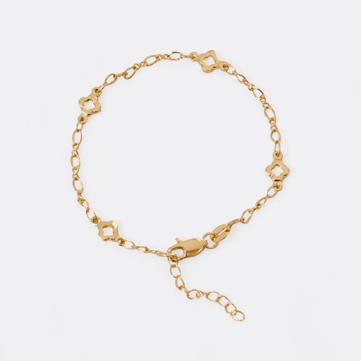 PULSERA CLOVER SILUETA + EXTENSOR-PULSERAS ORO LAMINADO-JOYERIA D'ORÉ-ORO LAMINADO 18K CALI