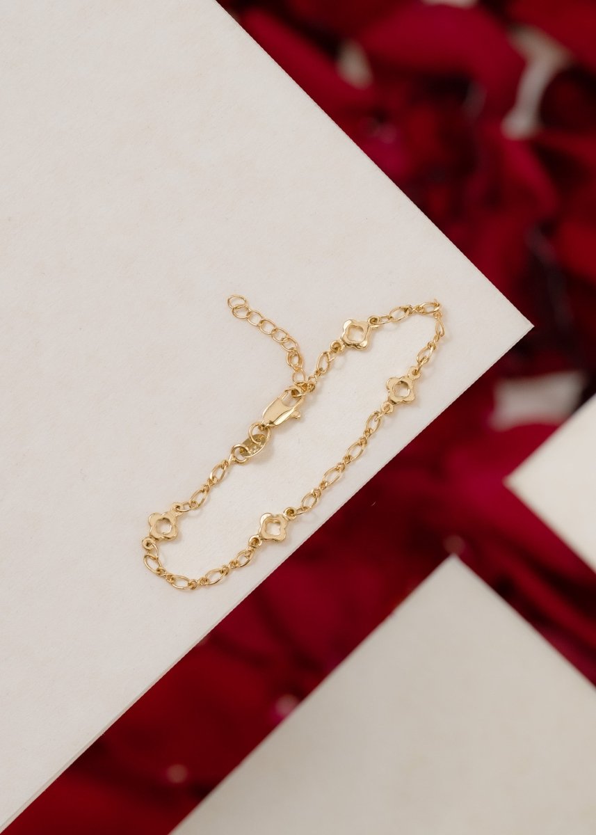 PULSERA CLOVER SILUETA + EXTENSOR-PULSERAS ORO LAMINADO-JOYERIA D'ORÉ-ORO LAMINADO 18K CALI