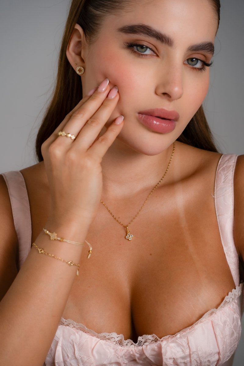 PULSERA CLOVER SILUETA + EXTENSOR-PULSERAS ORO LAMINADO-JOYERIA D'ORÉ-ORO LAMINADO 18K CALI